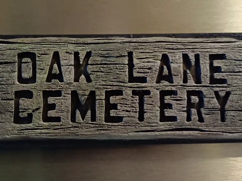 Oak lane Cemetery Mini Sign/Magnet