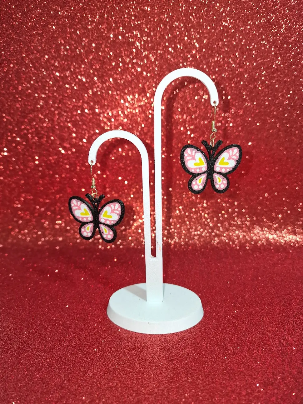 Butterfly love earrings view 3
