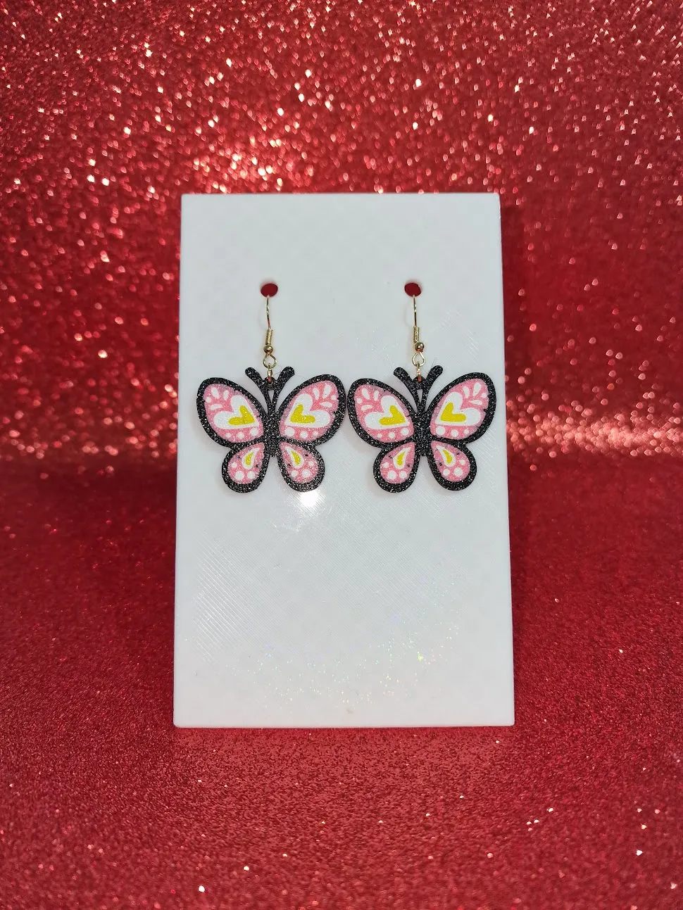 Butterfly love earrings view 2