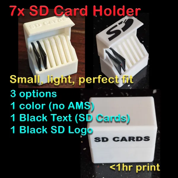 Boîte légère pour 7 cartes SD
