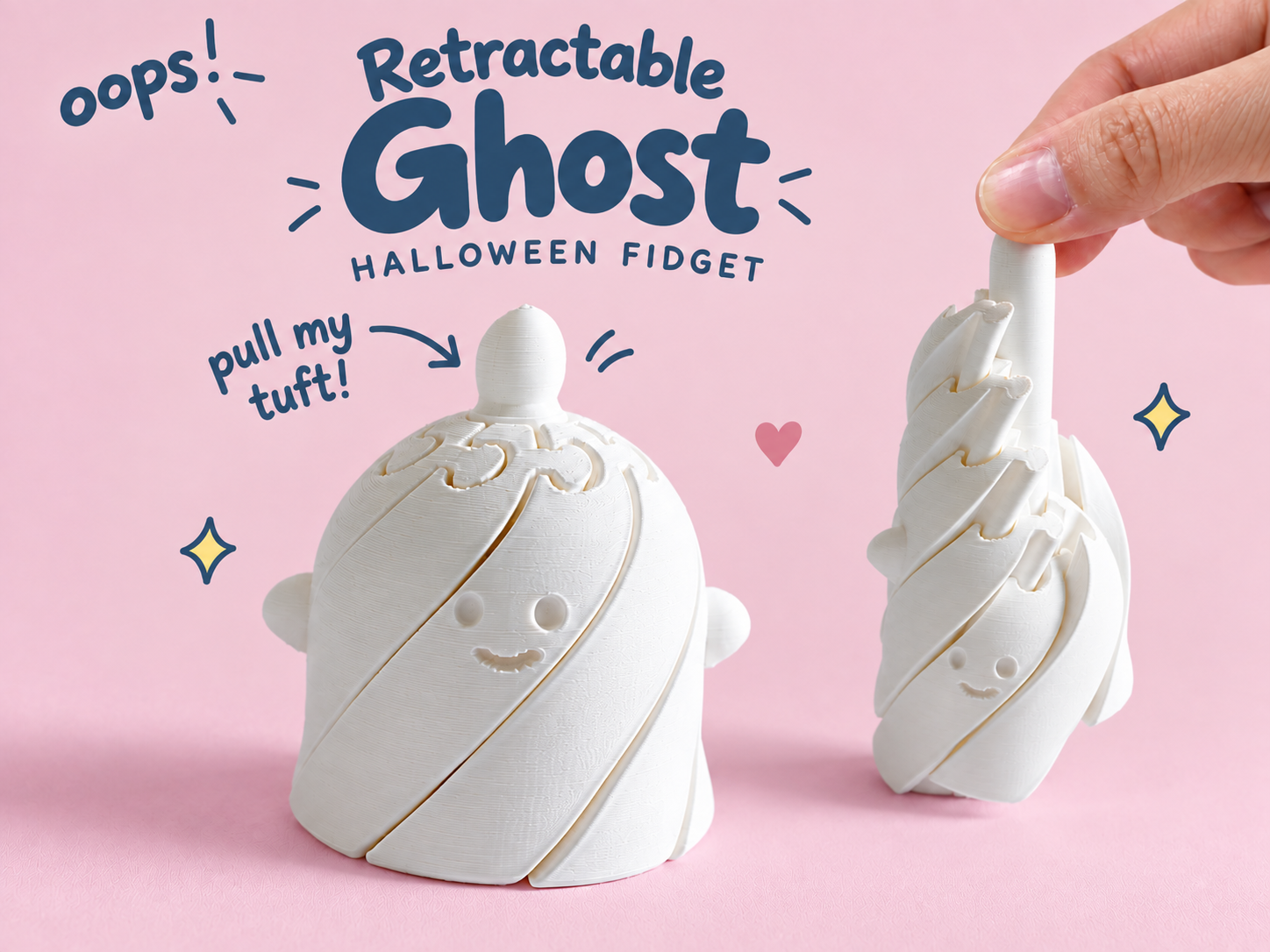 Retractable Halloween Ghost Fidget 3D model