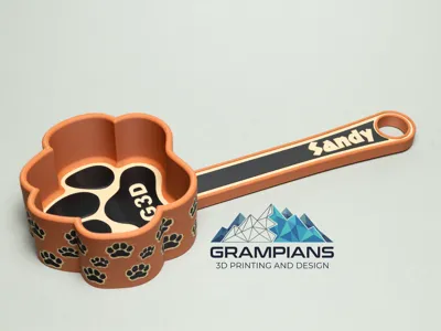 Paw Print Dog Food Scoop & Wall Hanger Set