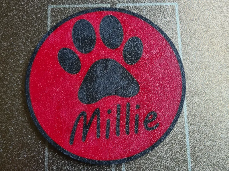 Dog Paw Drinks Table Coaster with custom Name! 
