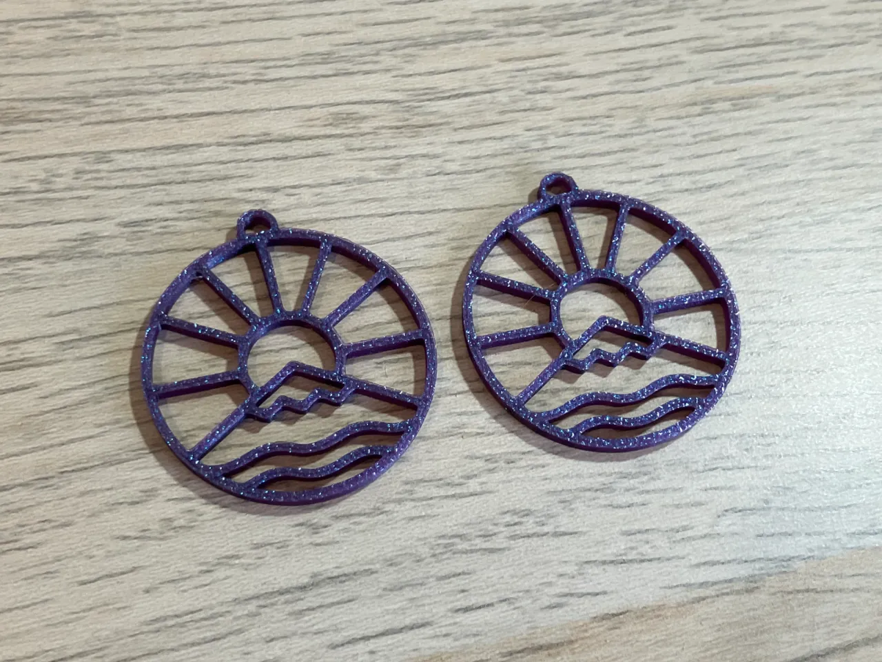 Mountain Sunset Circle Earrings view 2