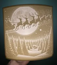 Le Père Noël et son traîneau — lithophane — photo 2