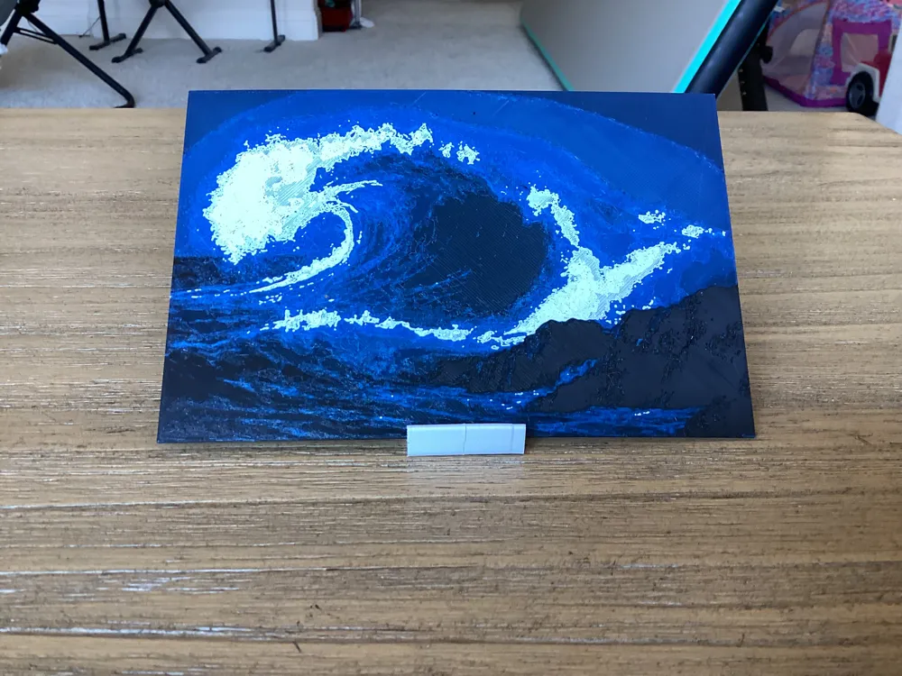Waves Crashing at Night–Abstract HueForge - Free 3D Print Model ...
