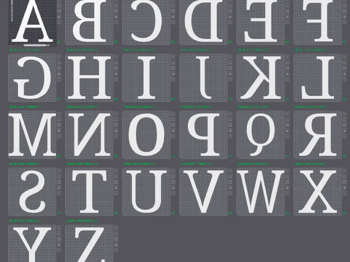 Alphabet Letters A-Z - Uppercase (Facedown)