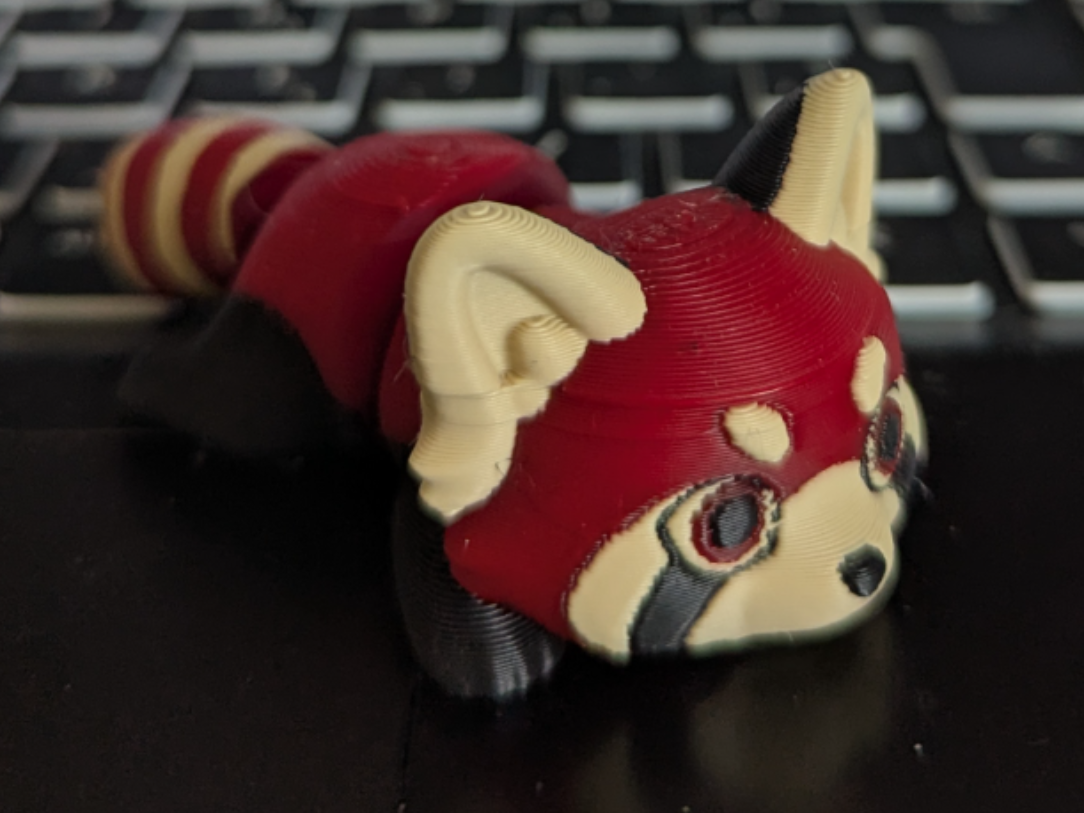 Cute Flexi Red Panda Keychain - Articulated Fidget