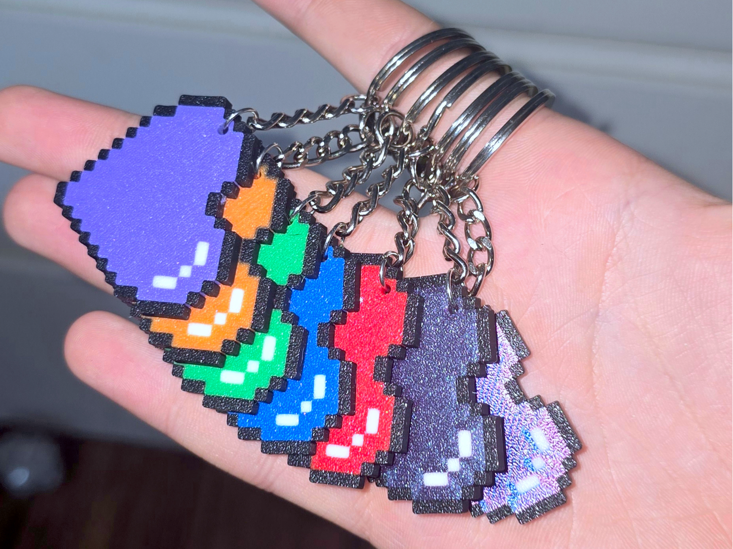 Pixel Heart Keychain