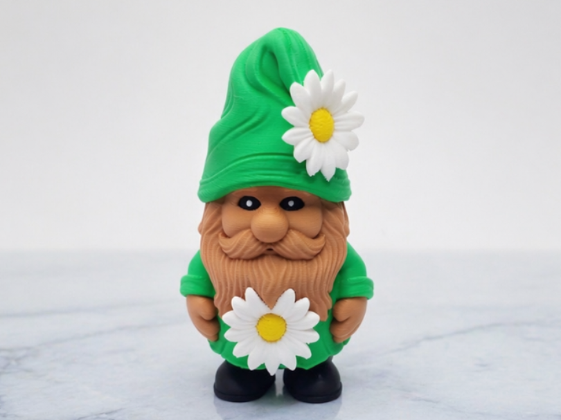 Blumenzwerg mit Bart und Bluetencharme