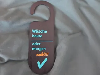türhänger door Wäsche schild
