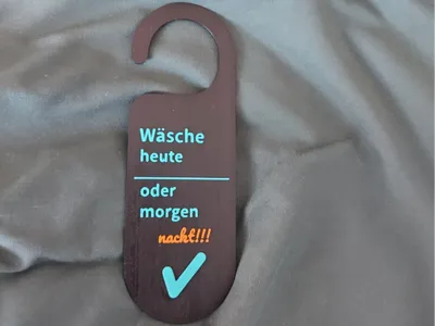 door hanger laundry sign
