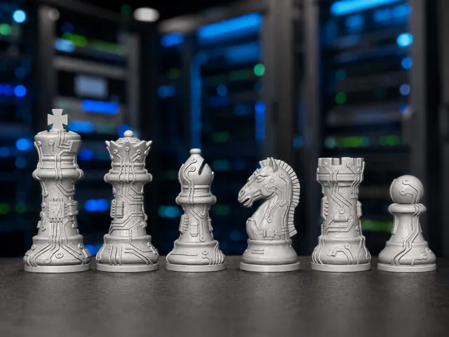 Circuit Board Staunton Chess Set