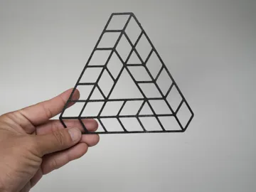 Letrero o emblema decorativo: Penrose Triangle Illusion Impossible Object — vista de referencia 5