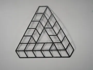 Letrero o emblema decorativo: Penrose Triangle Illusion Impossible Object — vista de referencia 3