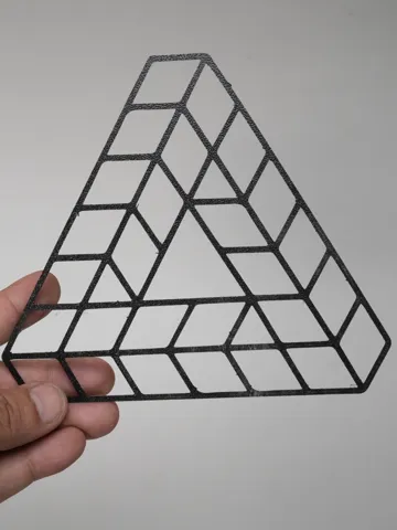 Letrero o emblema decorativo: Penrose Triangle Illusion Impossible Object — vista de referencia 2