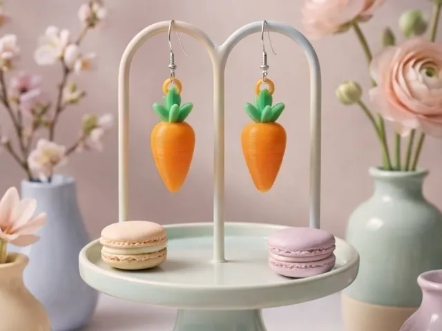 Cute Carrot Earrings - Kawaii Spring Jewelry