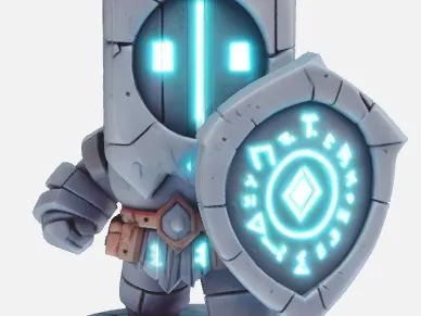 Mecha warrior statue #3