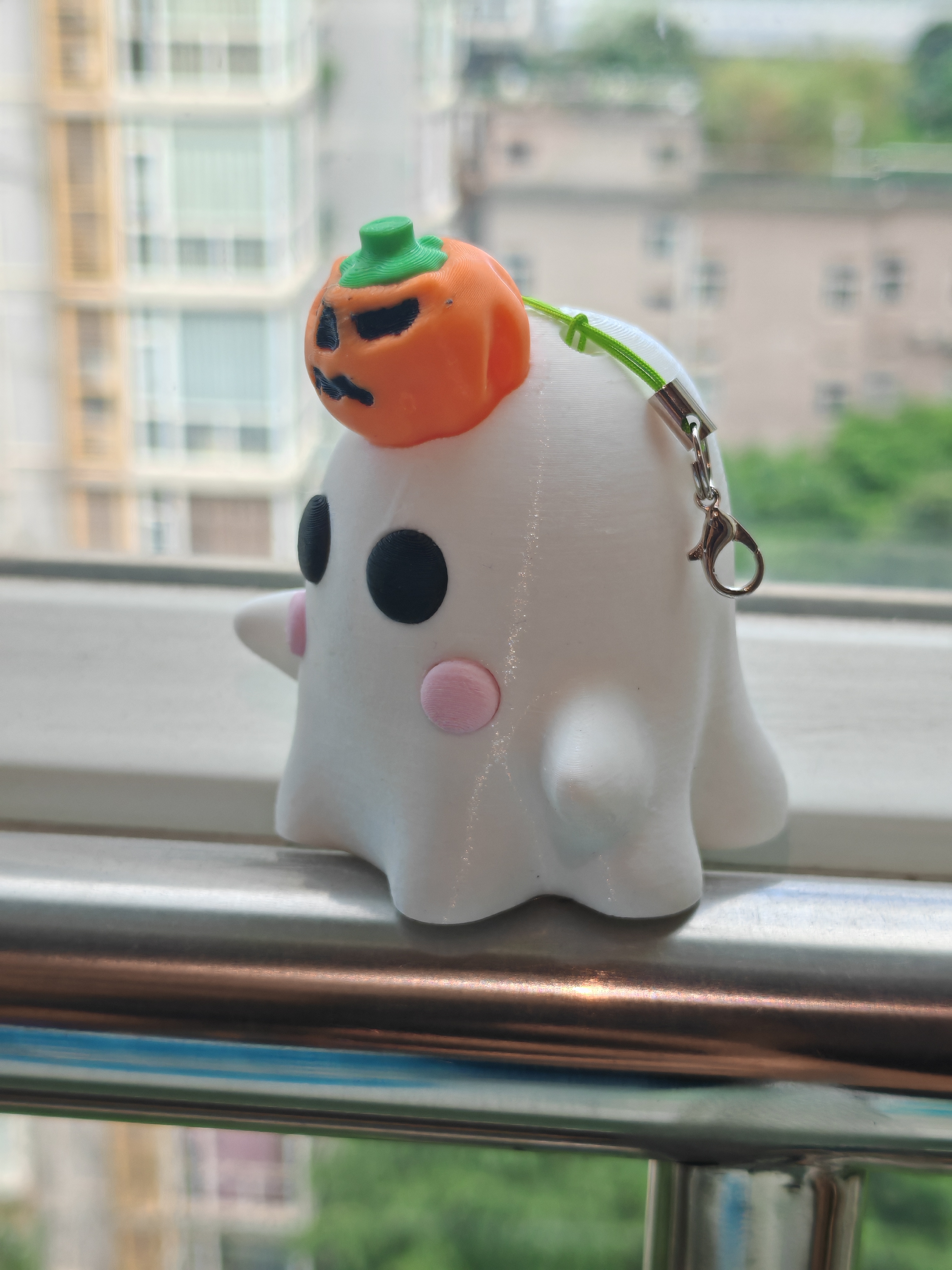 Little ghost keychain pendant, pumpkin head (no AMS required
