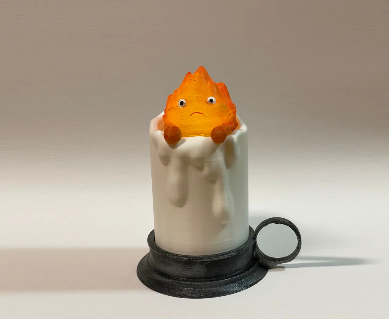 Calcifer Candle tealight view 2