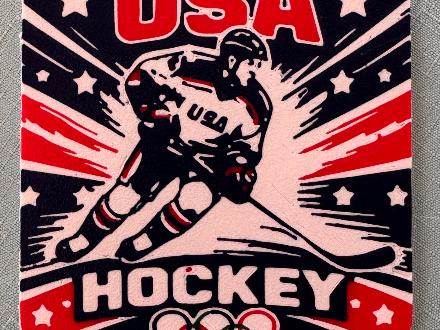 USA Olympics Hockey Square Coaster
