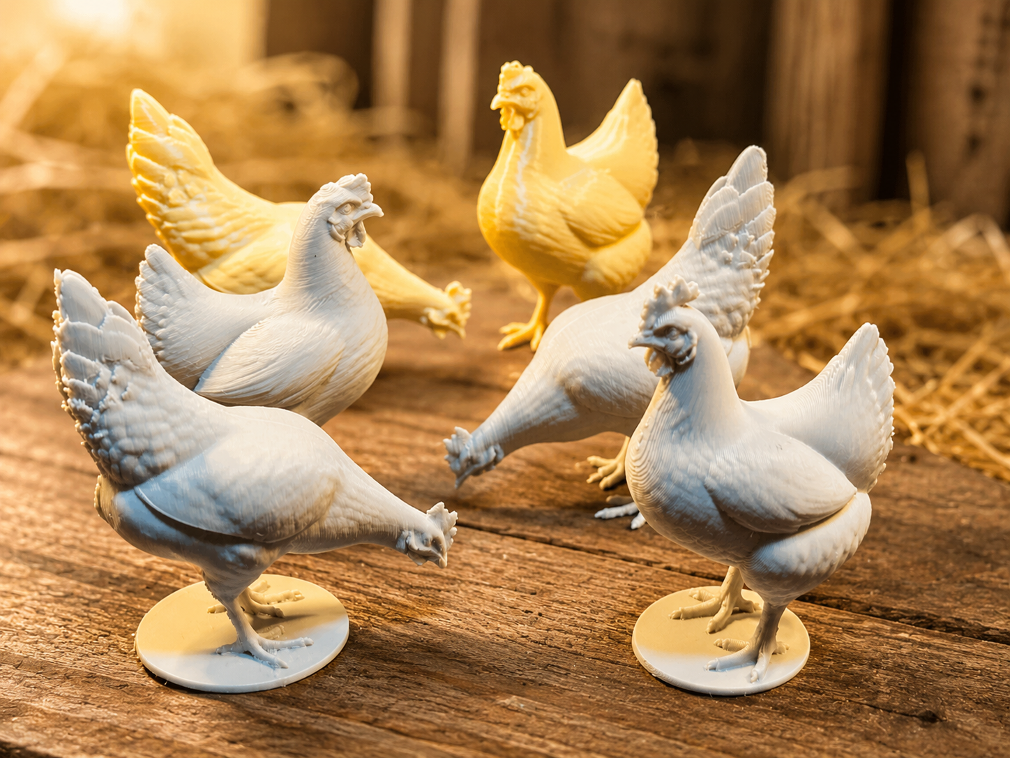 Chicken & Rooster Set – Realistic Farm Animals