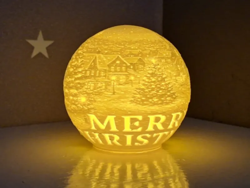 Merry Christmas Kugel für LED Teelicht 2