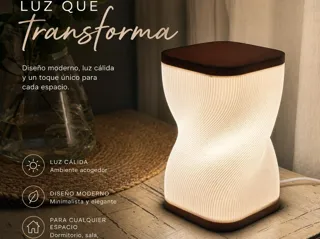 LUZ DE MESA CUADRADA EN ESPIRAL