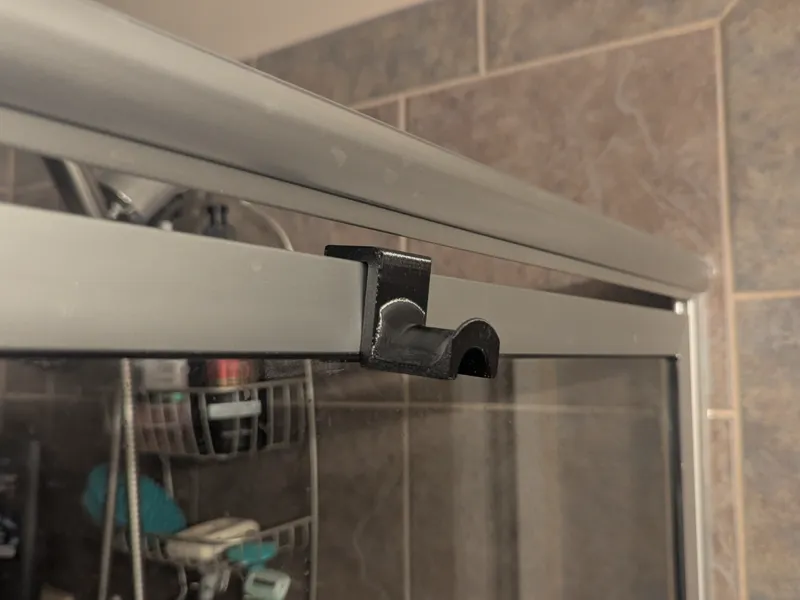 Simple towel hook for glass shower doors