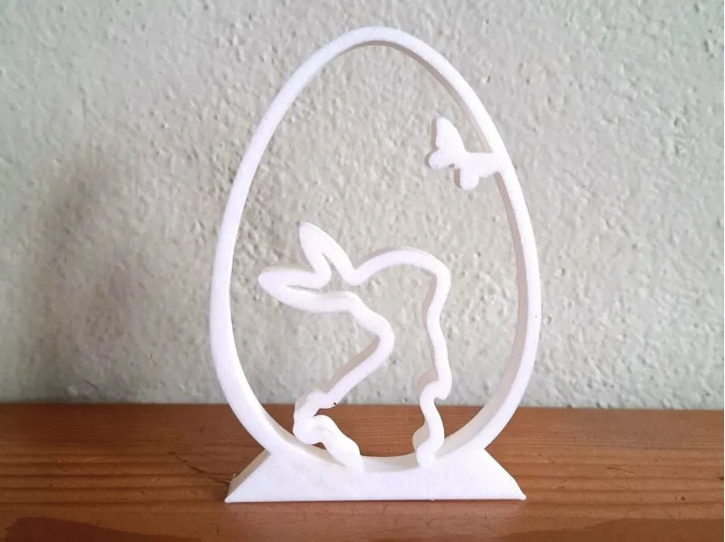 Oster-Ei mit Hasensilhouette – Stehfigur & Hänger