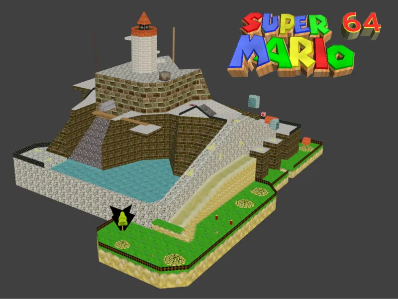 Super Mario 64 - Whomp's Fortress Level