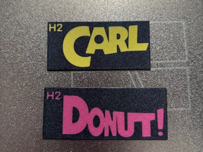 Carl & Donut H2 Printer Name Badges