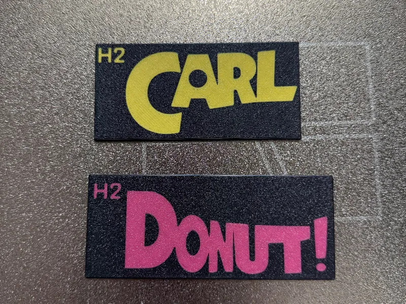 Carl & Donut H2 Printer Name Badges