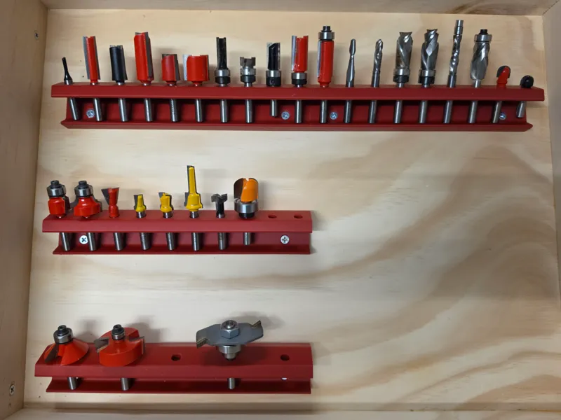 1/4" Router Bit Rack for Wall Mounting