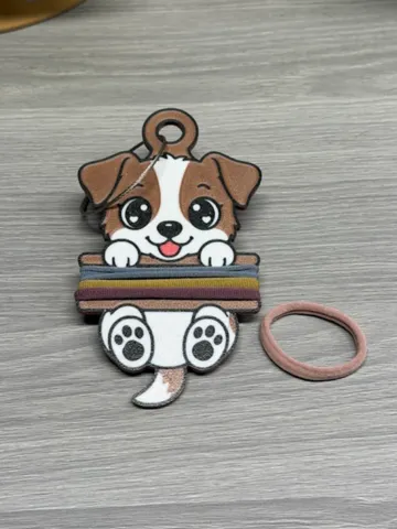 Accesorio para sujetar ligas de cabello: Puppy Hair Tie Holder Keychain — vista de referencia 2