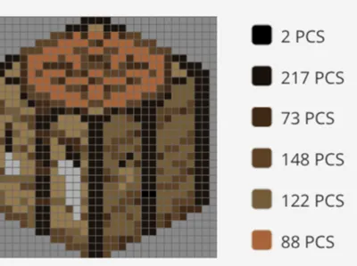 Minecraft Crafting Table Pixel Art