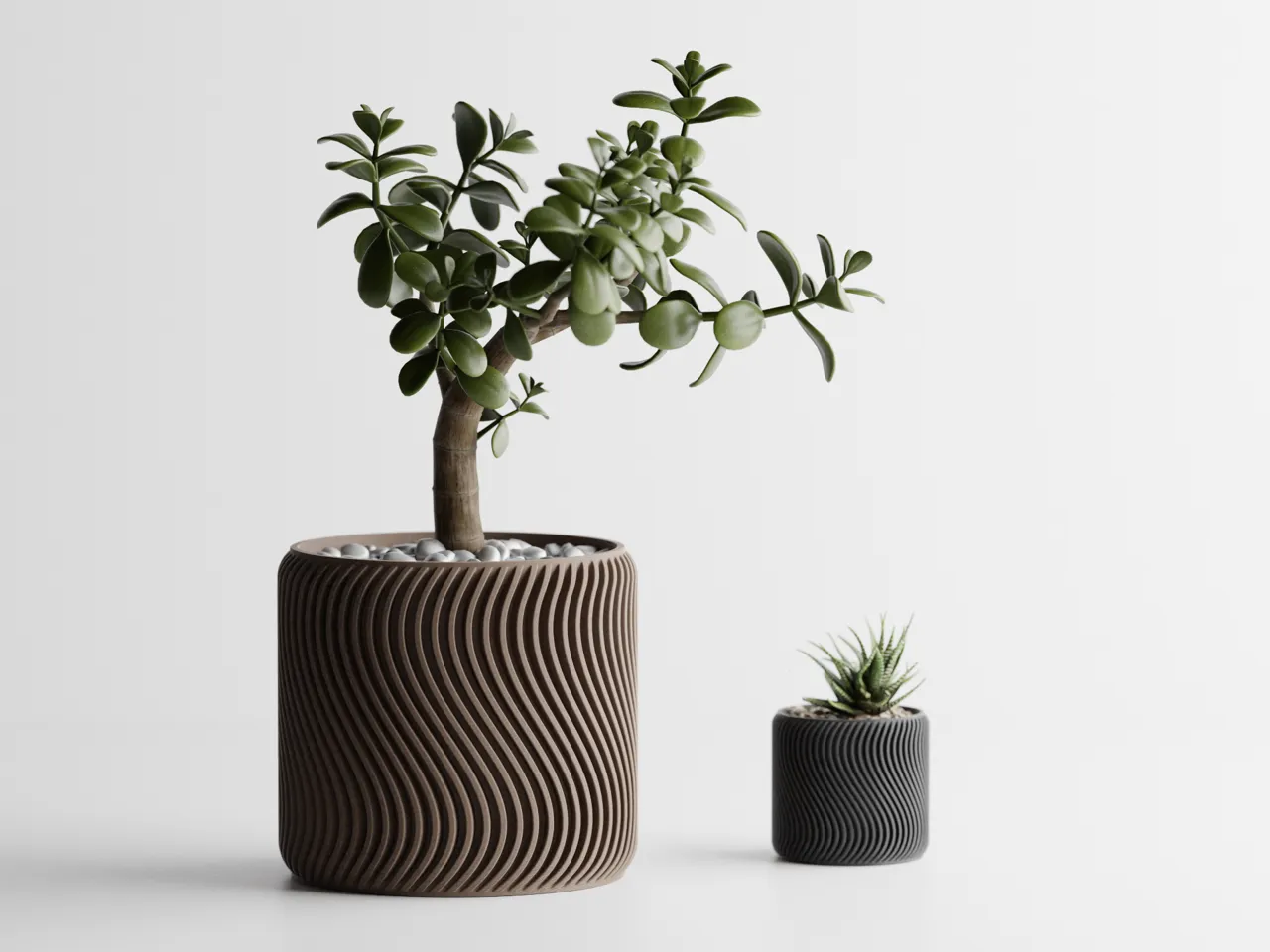 Rippled Plant Pot planter 1 view 2