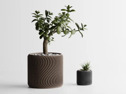 Rippled Plant Pot planter 1 view 2