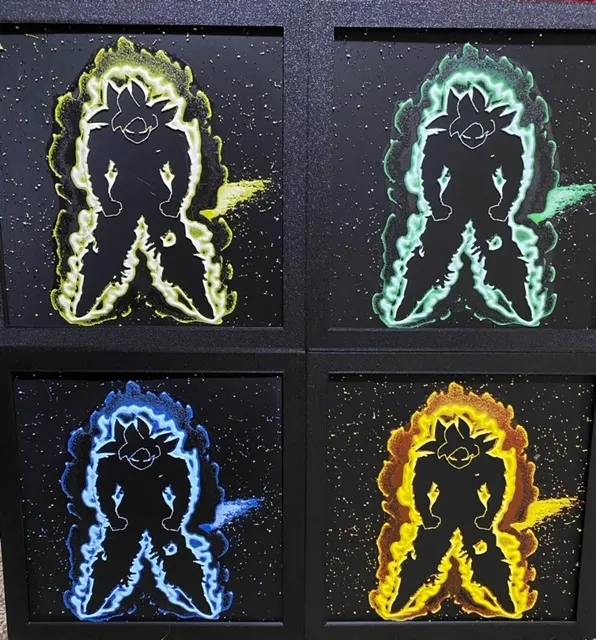 Goku Silhouette Hueforge- 4 different colors by Nightthorn - MakerWorld