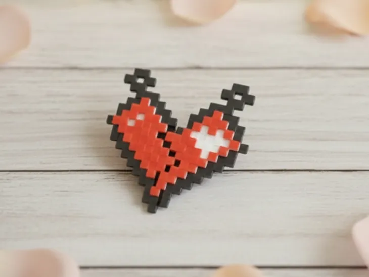 Minecraft heart keychain