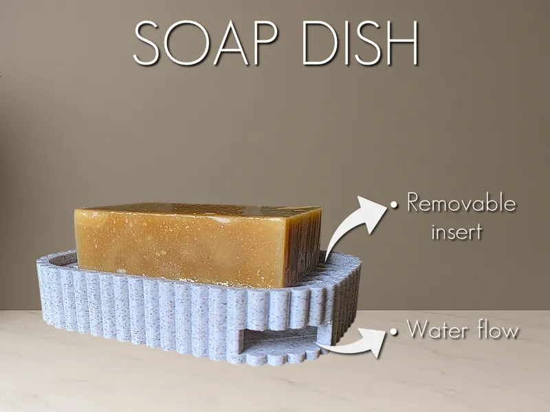 Soap Dish - Wavy Edge • Removable insert •