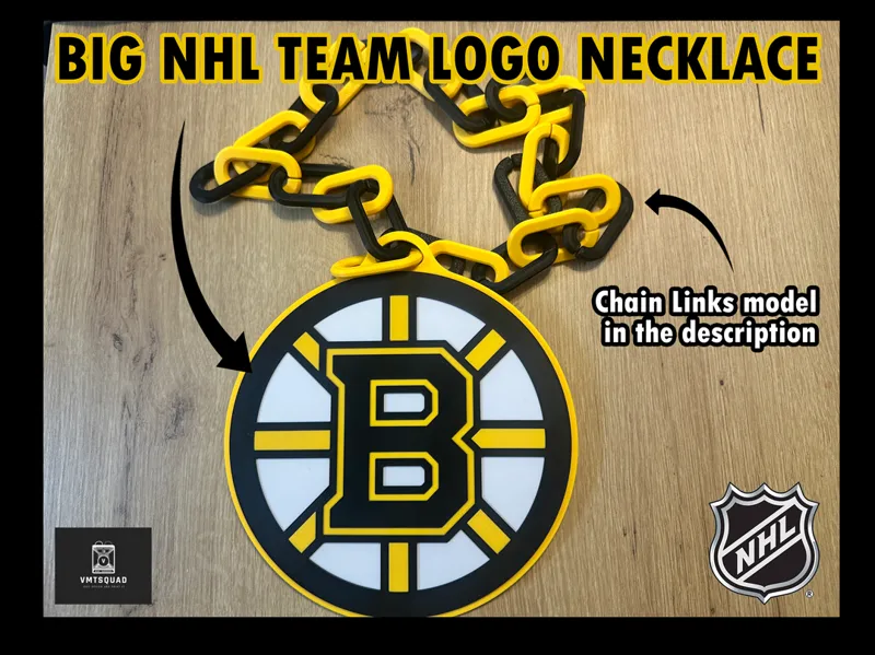 BIG Boston Bruins NHL Logo Necklace