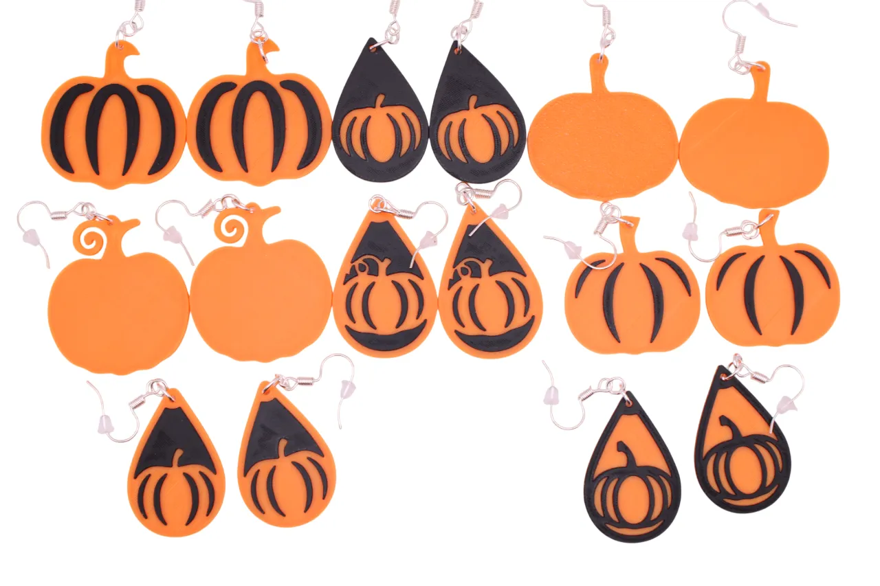 Halloween Earrings 18 - Pumpkins 2 view 2