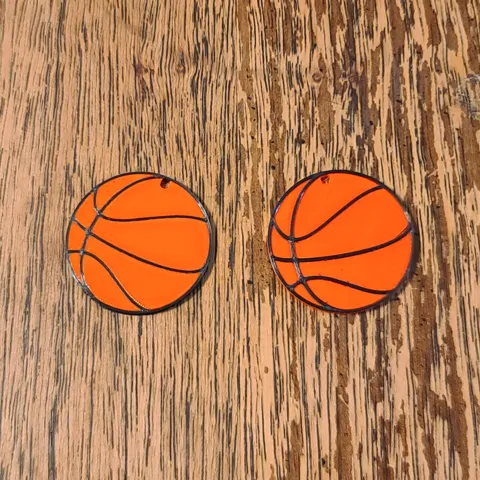 Basketball earrings Raised stud and hoops