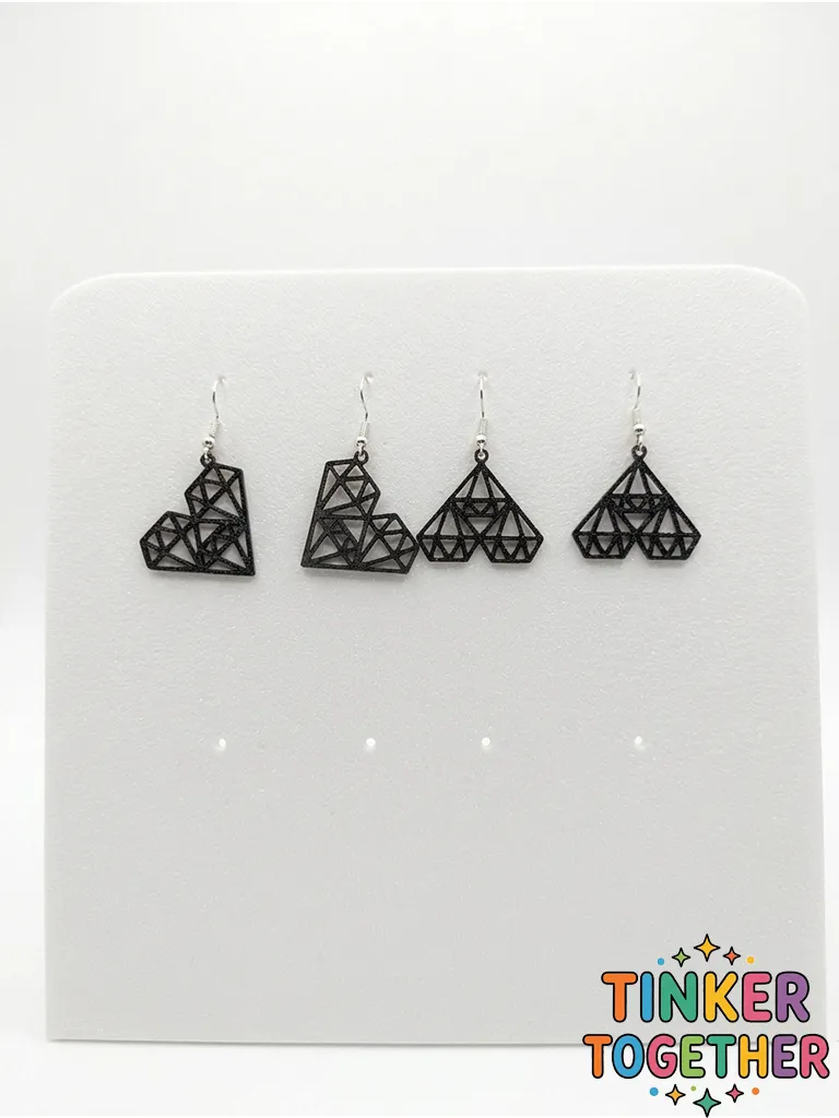Diamond heart earrings view 2