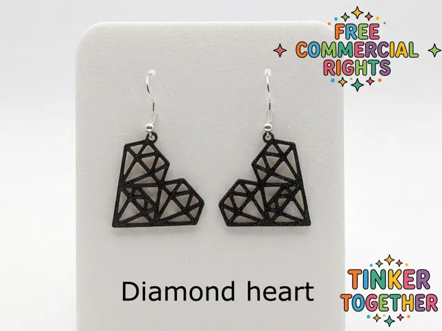 Diamond heart earrings