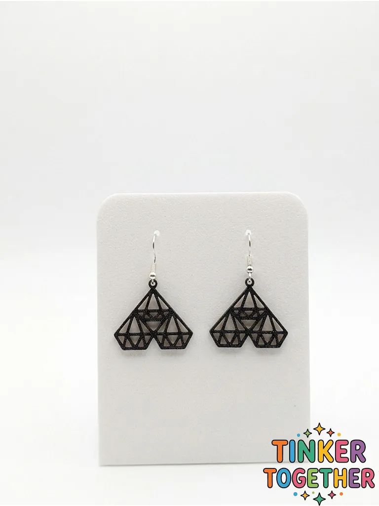 Diamond heart earrings view 4