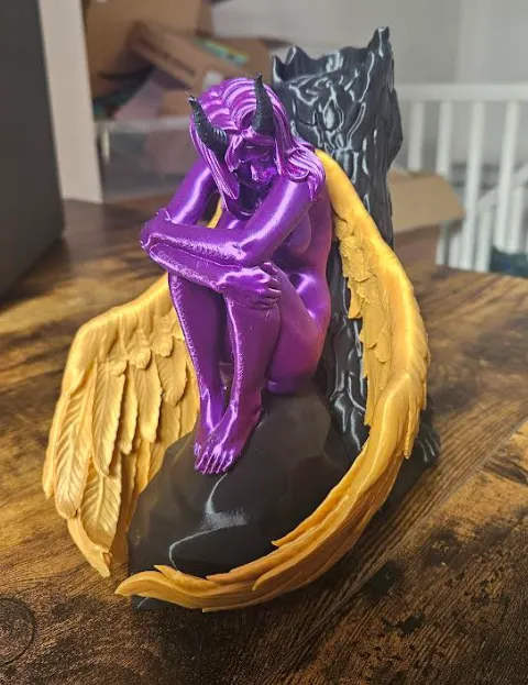 Dark Angel on a tree-stump - NSFW (naked angel) Remixed by Archie Bell