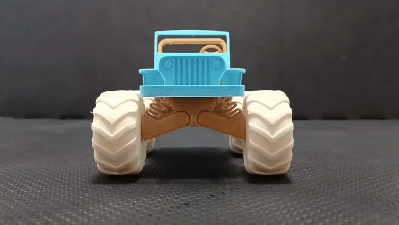 Willys Jeep, monster truck with suspension view 2