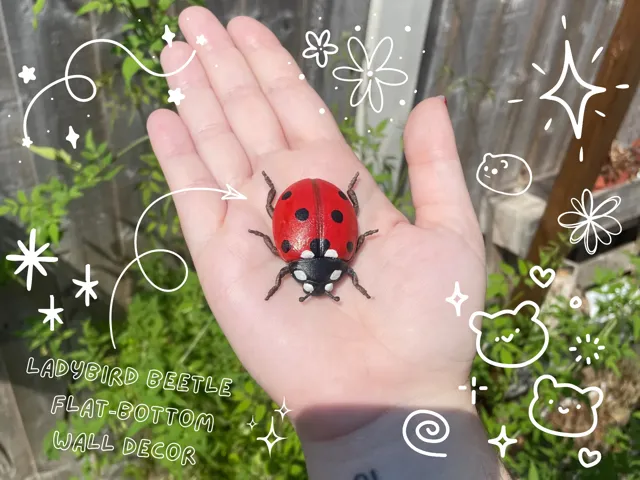 Ladybird Beetle – Flat‑Bottom Wall Decor